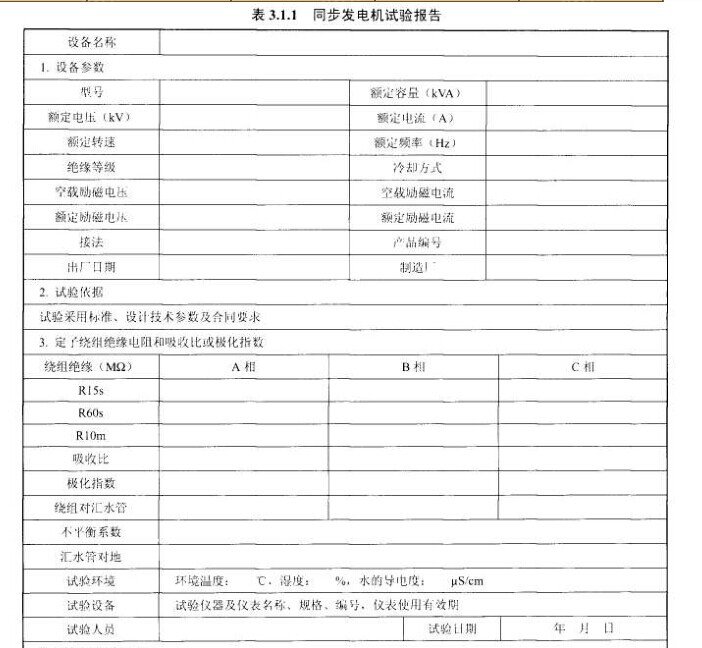 同步发电机试验报告示意图