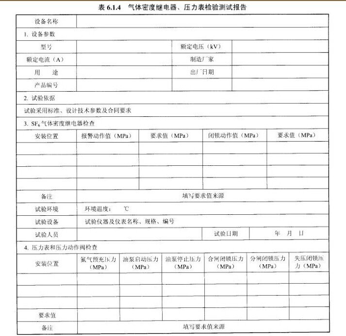气体密度继电器、压力表检验测试报告